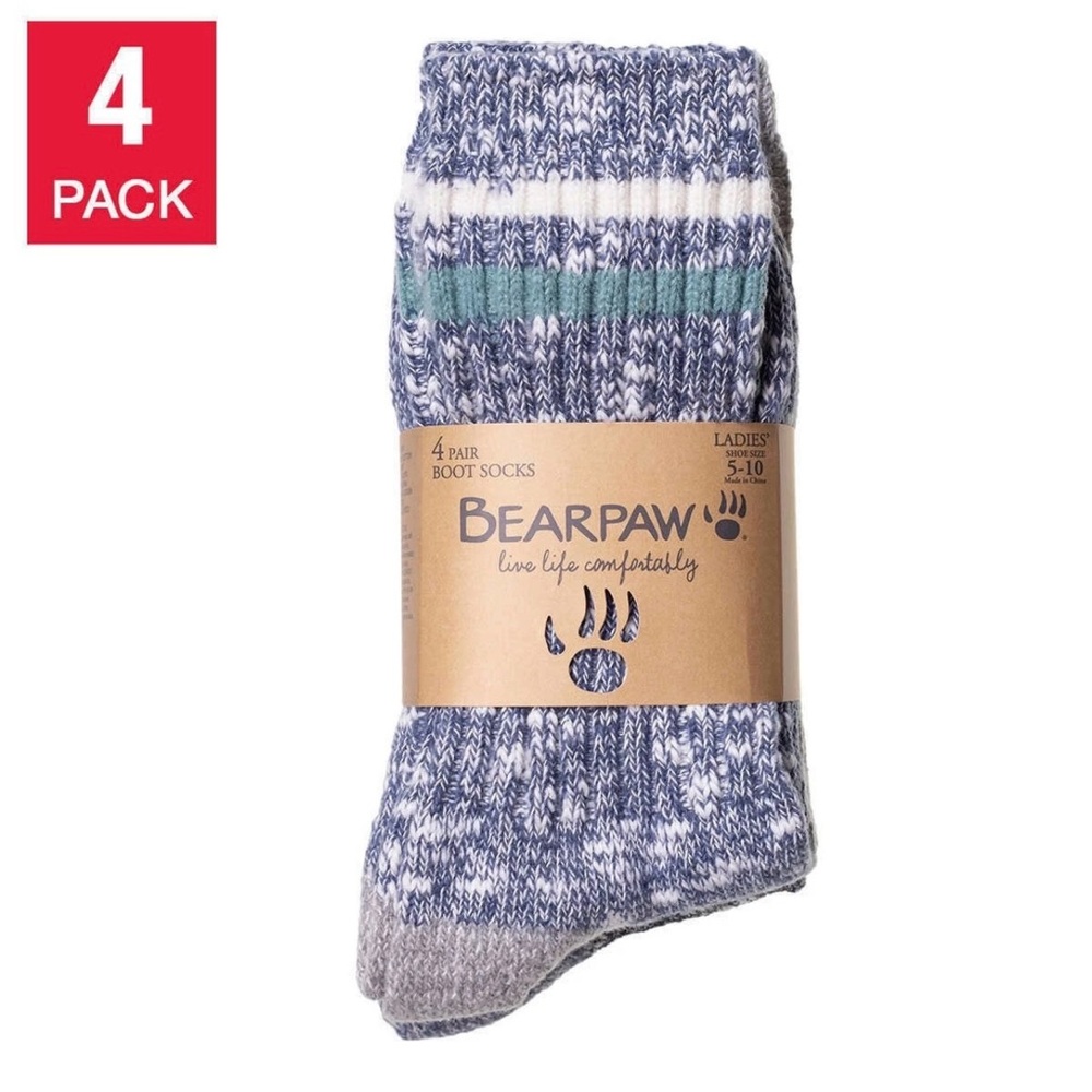 Bearpaw Women’s Soft Boot Socks-4 pair